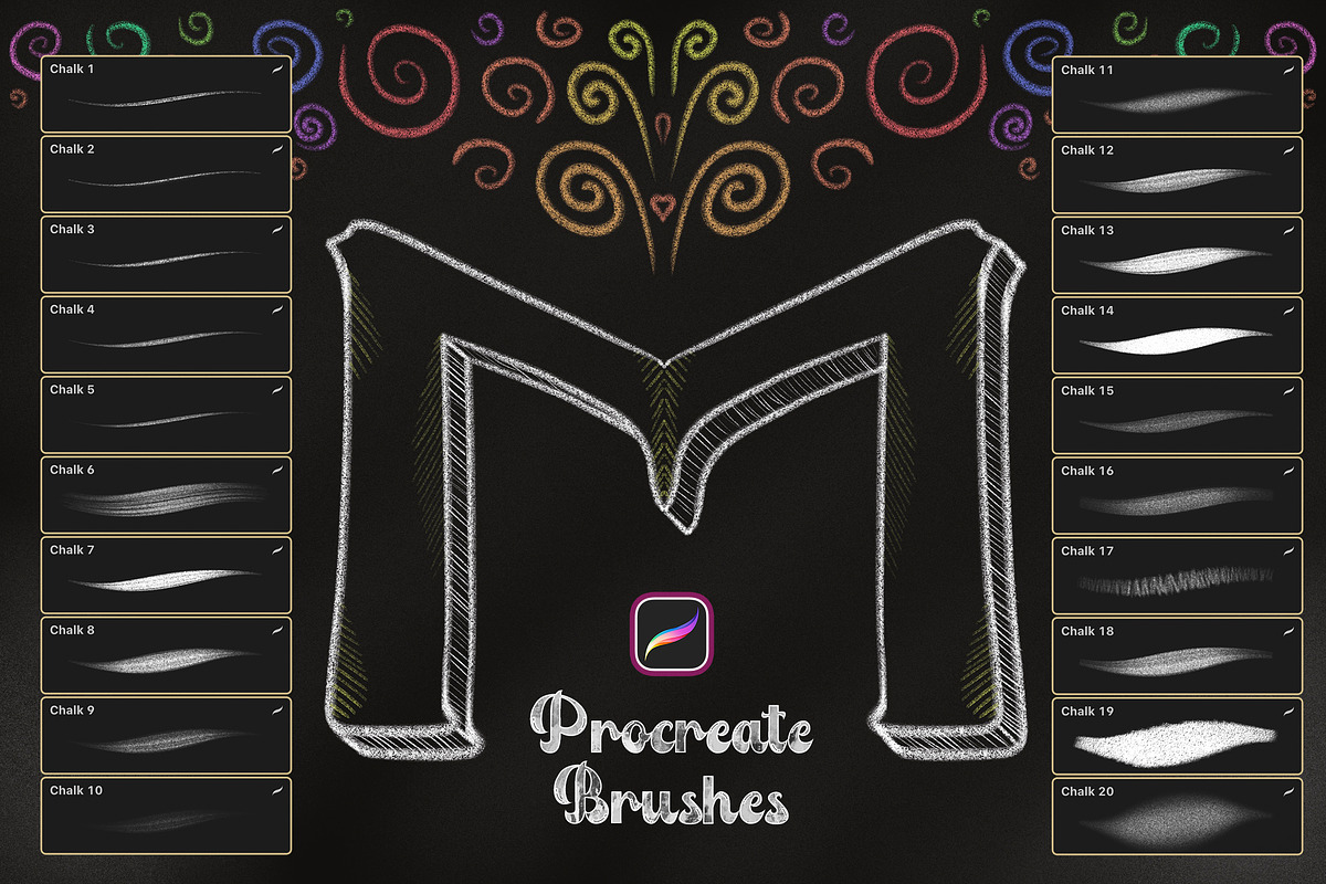 Chalk Procreate Brushes, a Brush Add-On by Andrew Skoch Design (Photo 2 of 9)