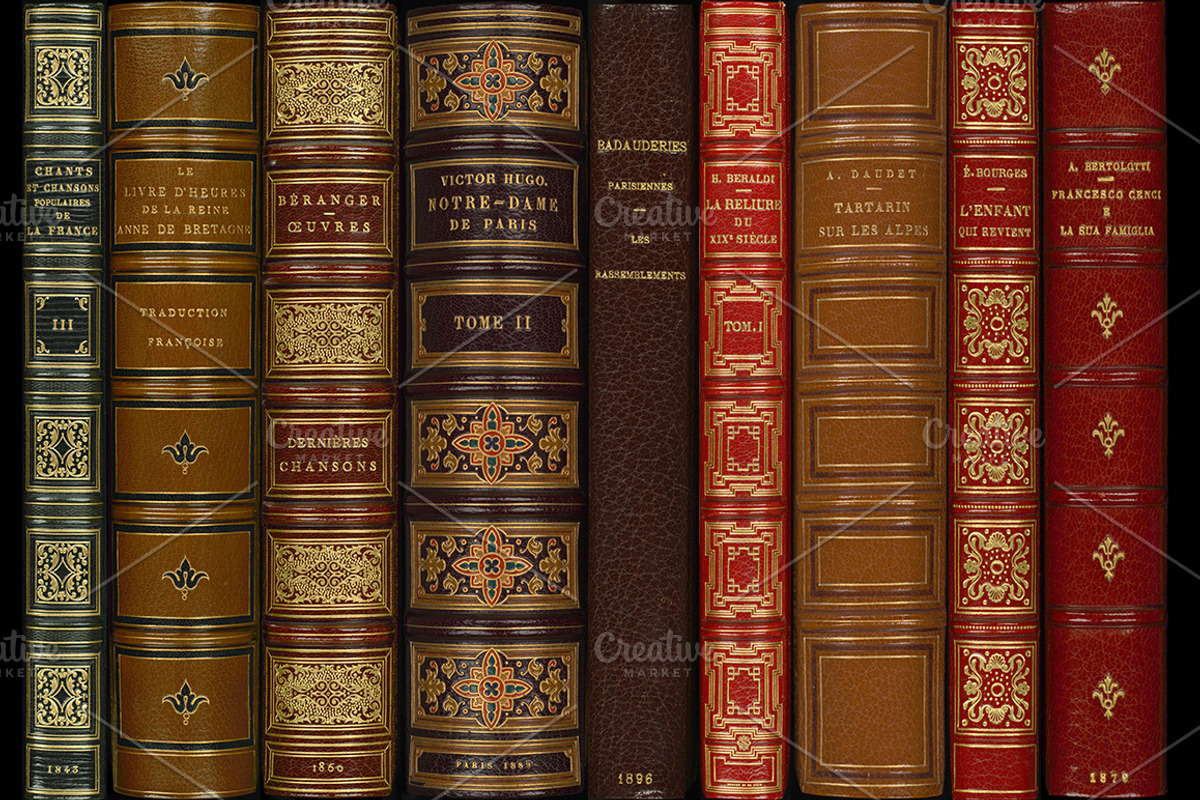 Antique Book Spines, a Texture Graphic by Blue Line Design (Photo 4 of 9)