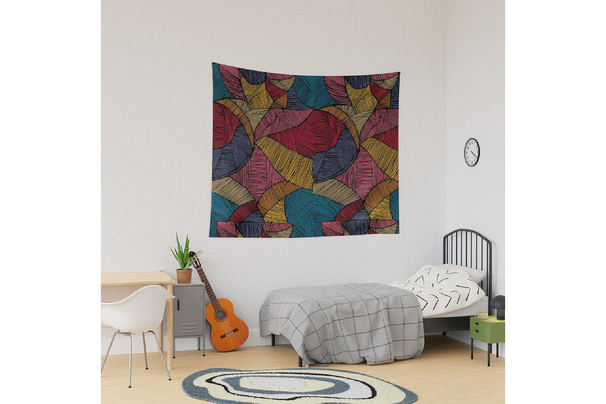 Echo Threads – Abstract Geometric, a Texture Illustration by kraalikaacreations (Photo 3 of 8)