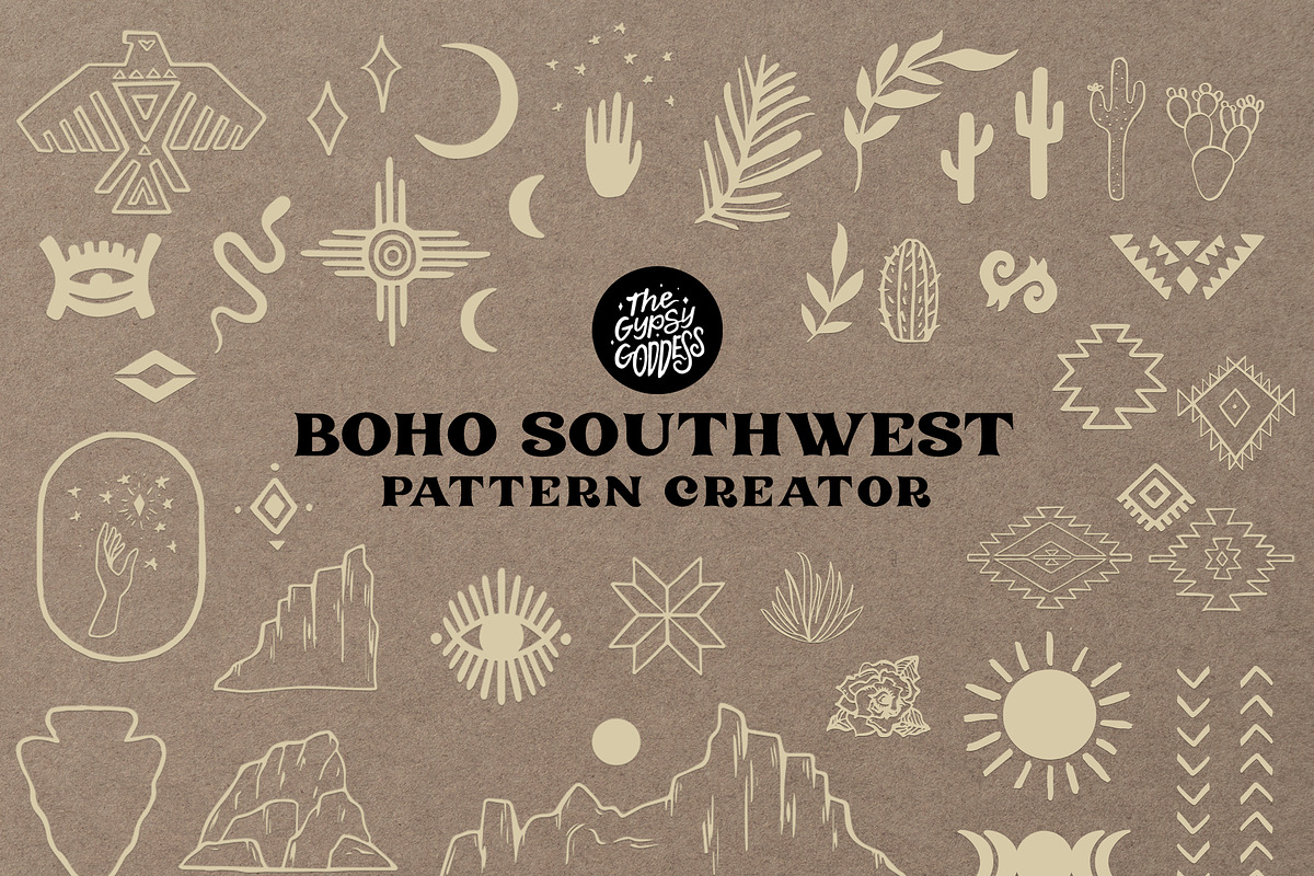 Boho Southwest Seamless Patterns, an Animal Illustration by The Gypsy Goddess (Photo 1 of 9)