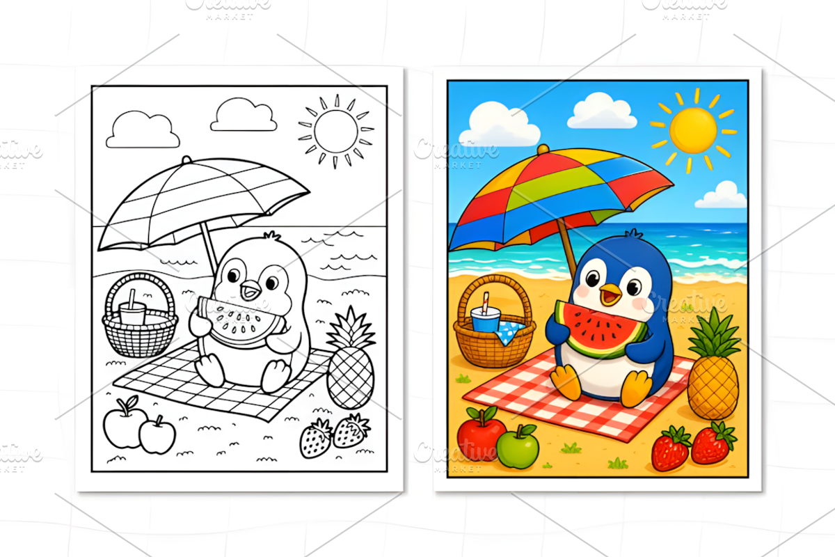 Tropical Island Friends Coloring, an Animal Illustration by Design Station (Photo 3 of 7)
