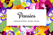 Pansies Seamless Pattern, a Pattern Graphic by Painted Puffin Creative (Thumbnail 1 of 3)