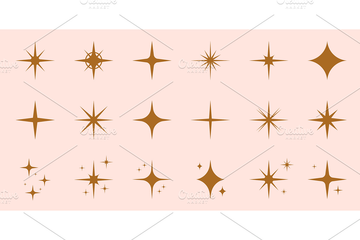 Sparkle Star Silhouette Icon Set, an Object Illustration by Vector Creator