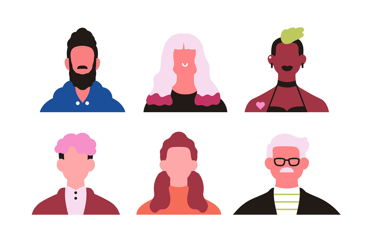 People face avatars, portraits set, a Person Illustration by Good Studio (Photo 7 of 7)