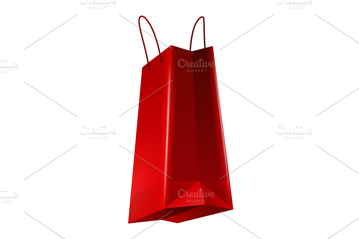 Paper shopping bag with handles, an Object Illustration by the8monkey
