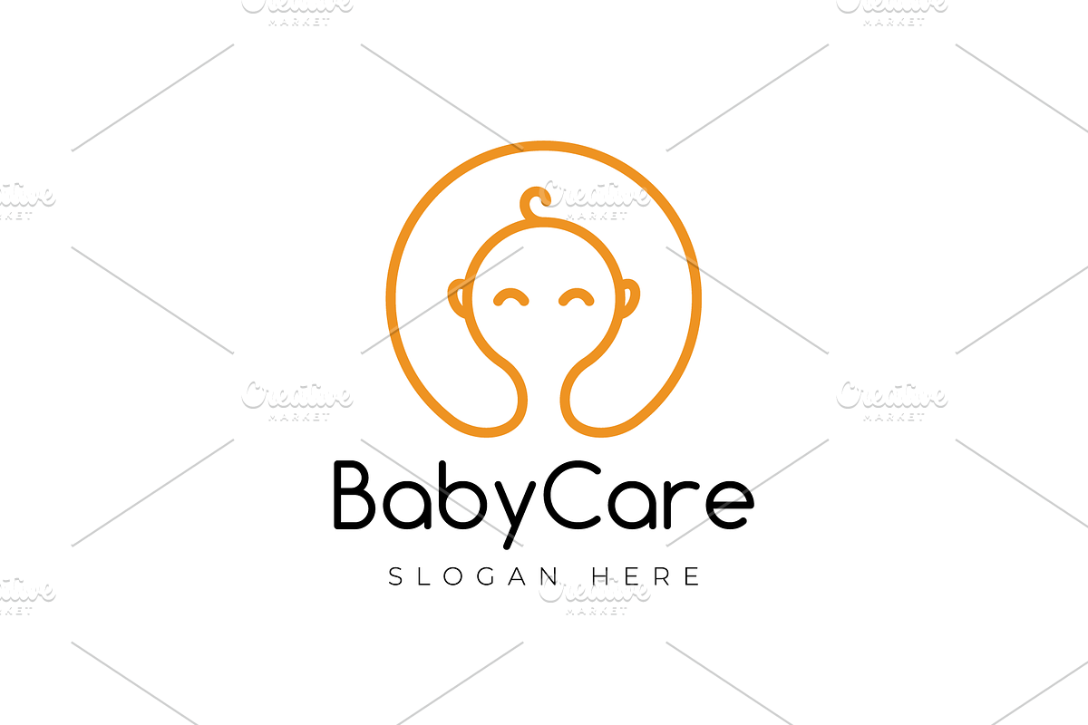 baby care baby shop line logo, a Branding & Logo Template by devastd