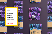 Notebook in craft  packaging mockup, a Packaging Mockup by BlackMockup (Thumbnail 1 of 10)