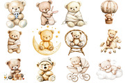 Watercolor Beige Teddy Bear Nursery, an Illustration by Watercolor design (Thumbnail 2 of 5)