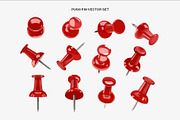Push Pin Vector Illustration Set, an Object Graphic by DesignerCandies (Thumbnail 2 of 6)