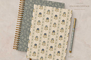 Vintage Blue Cottage Floral Patterns, a Pattern Graphic by Eclectic Anthology (Thumbnail 8 of 16)