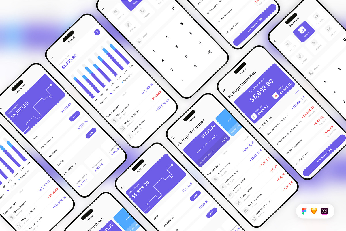 Money Management Mobile App UI Kit, an UI Kit Template by Betush