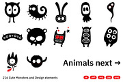 216 Cute Monsters & Design Elements, an Object Illustration by crafty (Thumbnail 10 of 16)