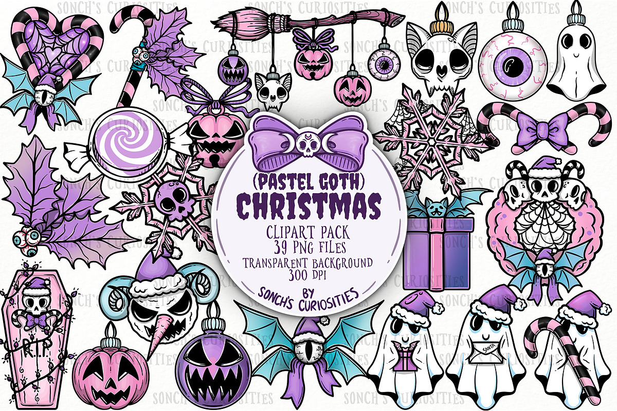 Pastel & Spooky Christmas Patterns, a Pattern Graphic by Sonch' s Curiosities (Photo 1 of 4)