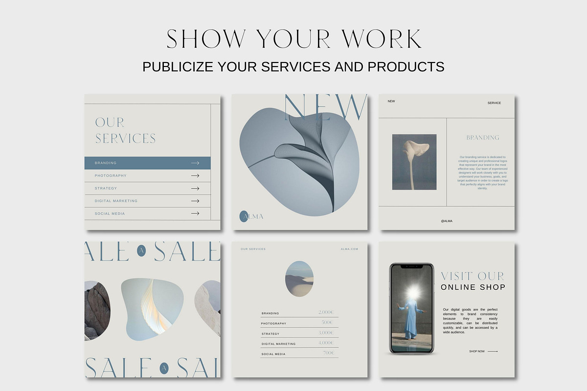 ALMA Aesthetic Canva Templates, a Social Media Template by Studio Suvelle (Photo 4 of 12)