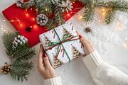 Christmas Gift Box Mockup Hands, a Product Mockup by TatiMockup (Thumbnail 4 of 4)