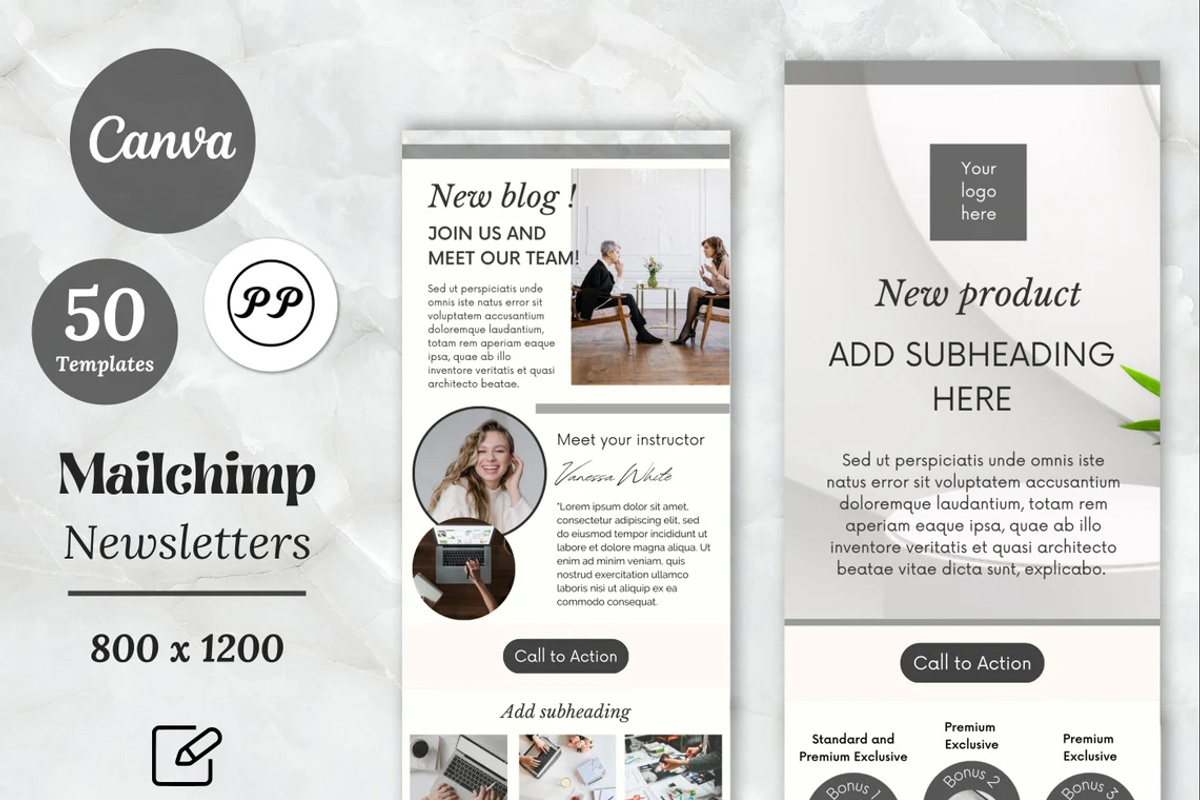 50 Mailchimp Templates, a Templates & Theme by PittaFinePrint (Photo 1 of 8)
