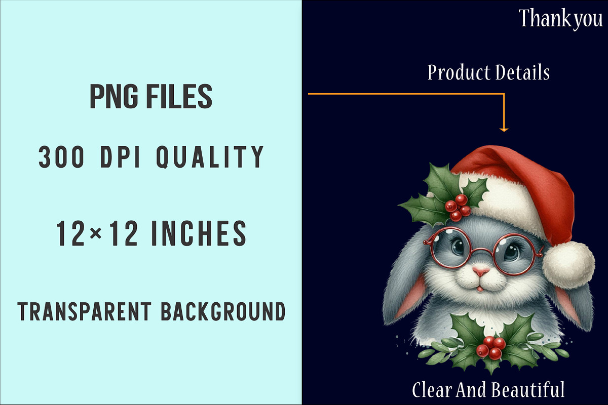 Christmas Bunny Clipart Bundle, an Illustration by SinaCreation (Photo 6 of 7)