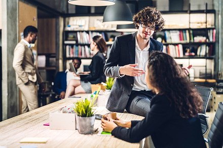 Group of professional business meeting and discussing strategy w, a Person Photo by Art_Photo