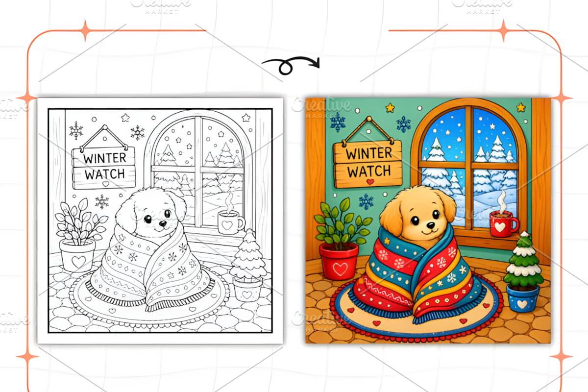 Hygge Seasonal Comfort Coloring, a Seasonal Illustration by Design Station (Photo 2 of 7)