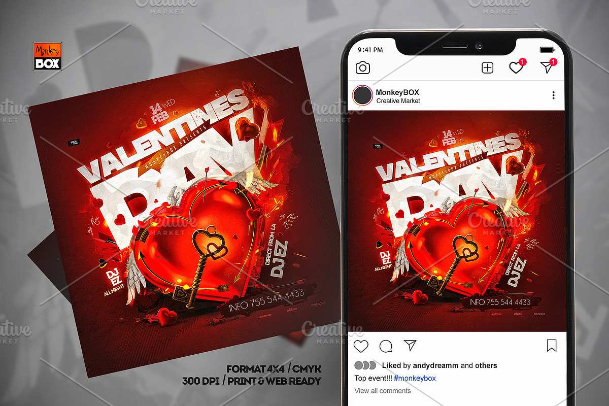 Valentines Day Template, a Flyer Template by MonkeyBOX (Photo 2 of 3)