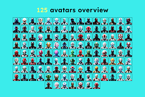 125 Cyborg Avatars Bundle