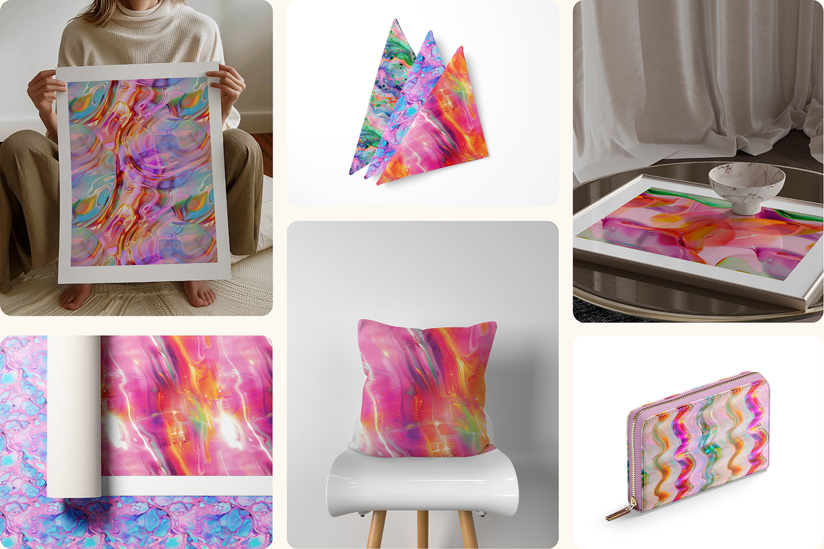 Liquid Ink Holographic Patterns, a Pattern Graphic by Ninterints (Photo 7 of 10)