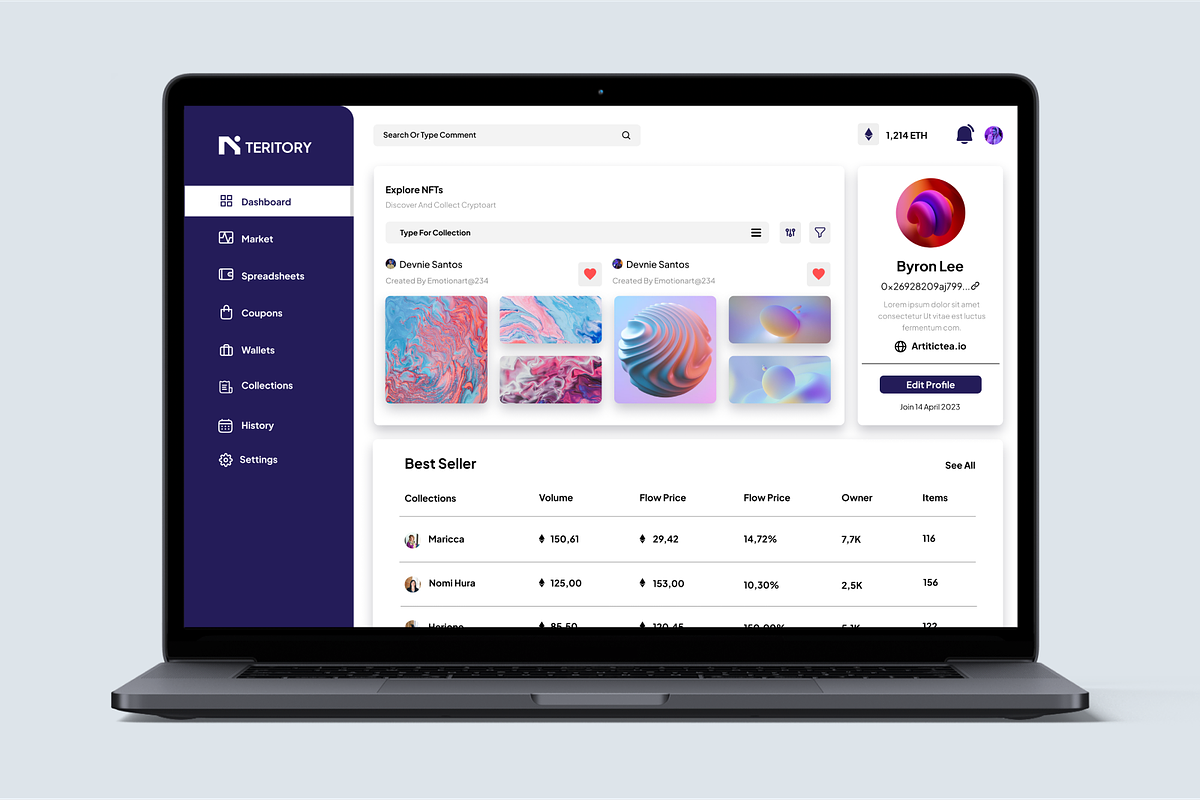 Teritory - NFT Admin Dashboard, an UI Kit Template by Annora Studio (Photo 4 of 6)