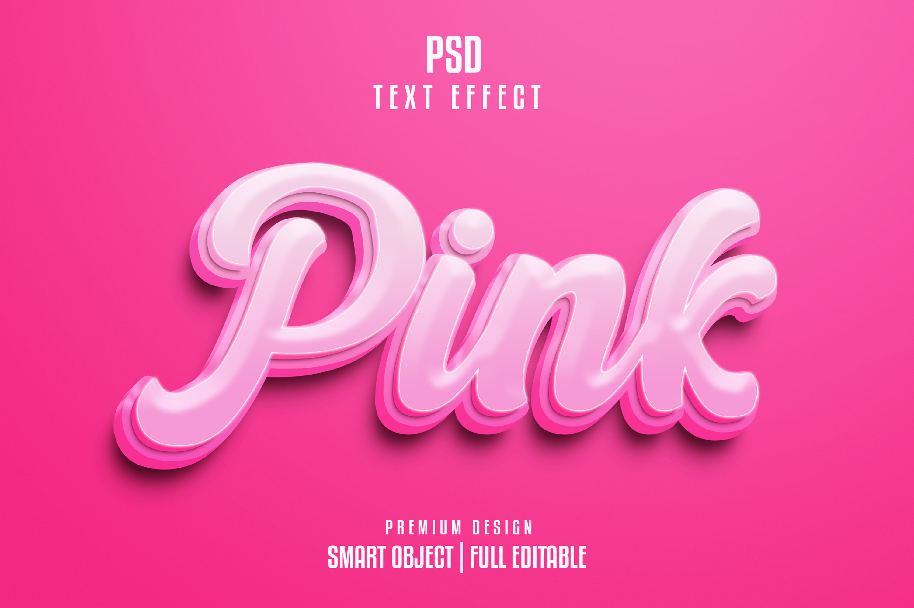 Pink 3d text effect, a Layer Style Add-On by himelgfx