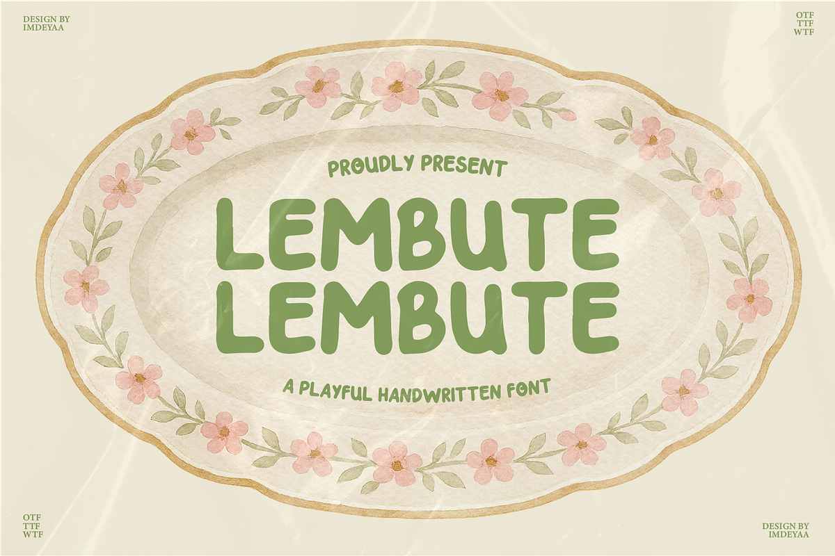 Lembute - A Playful Handwritten Font, a Handwritten Font by imdeyaa (Photo 1 of 7)