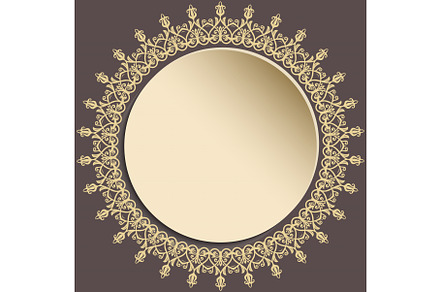 Winter Round Frane With Floral, an Object Graphic by FineArtStudio