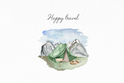 Travel to the mountains watercolor, an Illustration by Marina Ermakova (Thumbnail 12 of 12)