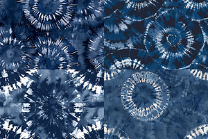 Navy Tie-Dye Seamless Patterns