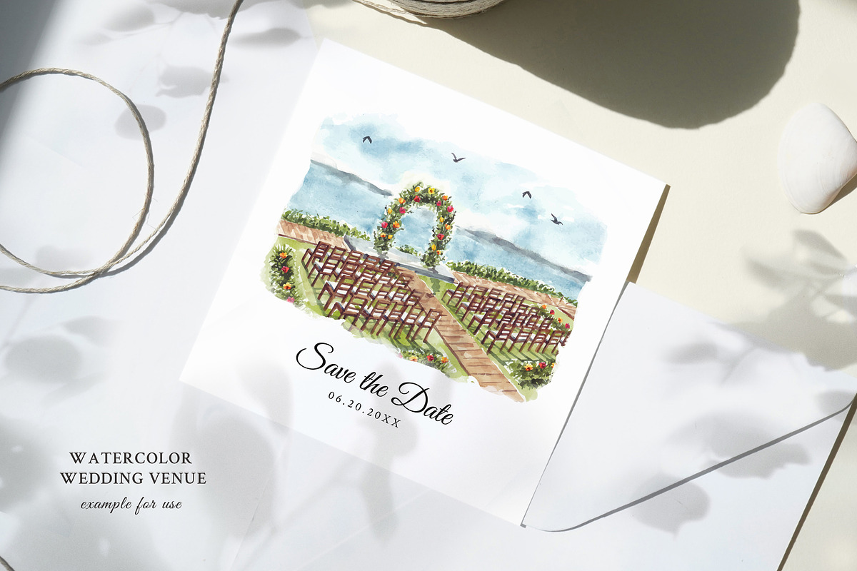 Watercolor Wedding Venue, an Illustration by Yorda Studio (Photo 9 of 9)