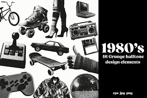 1980's grunge halftone elements, a Graphic by ink drop