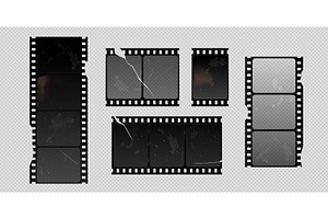 Film strip frame with vintage cinema, an Illustration by art PVP - market