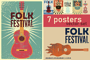 Folk Music Fest vector poster set, an Object Illustration by PoPaShop (Thumbnail 1 of 8)