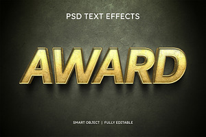 Award Text Effect Style PSD