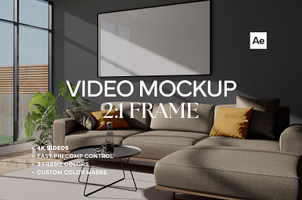 Frame Video Mockup Living Room 02 AE