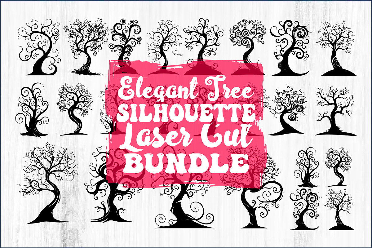 Tree Laser Cut Bundle | Decorative, a Graphic by hafijul (Photo 1 of 11)