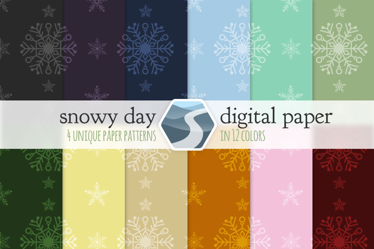 Snowy Day Digital Paper preview 2