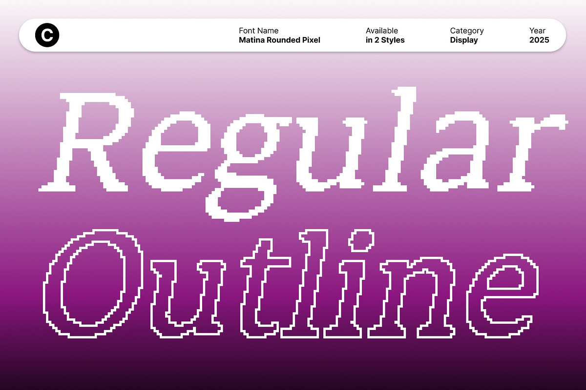 Matina Rounded Pixel, a Serif Font by Craft Supply Co. (Photo 5 of 8)