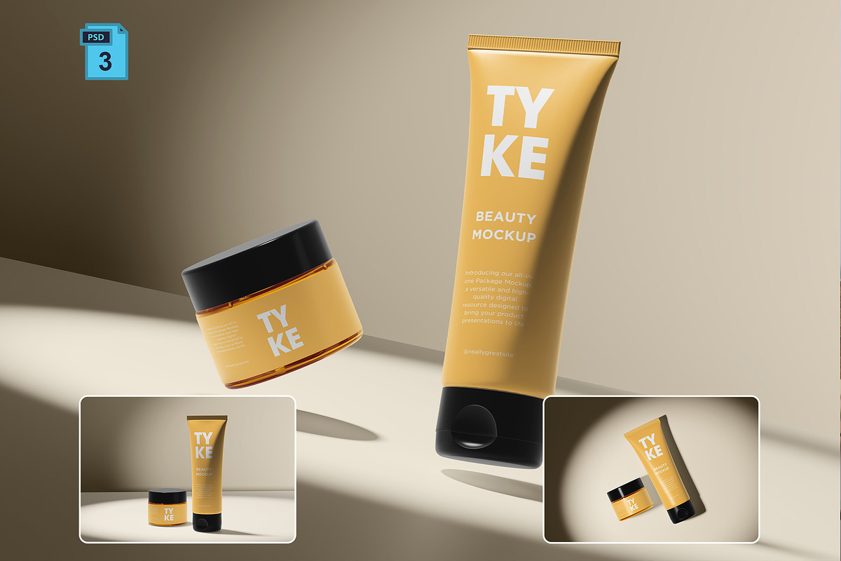 Cosmetic Set Mockup, a Packaging Mockup by Momogi (Photo 1 of 5)