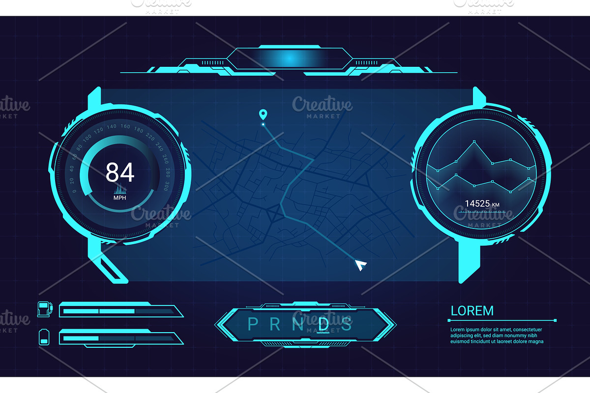 Car dashboard screen. Future vehicle, a Technology Illustration by Stock-Smart-Start