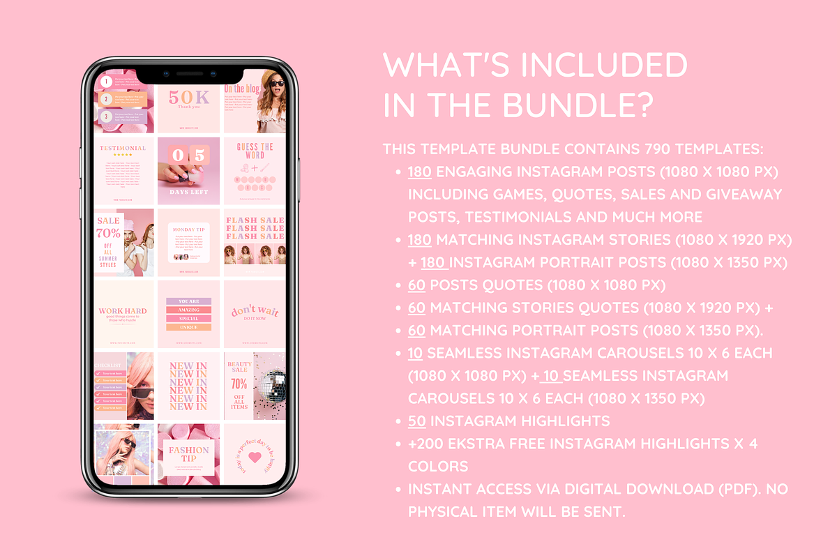 Pastel Instagram Template Bundle, a Social Media Template by SunshineStudioBoutique (Photo 2 of 9)