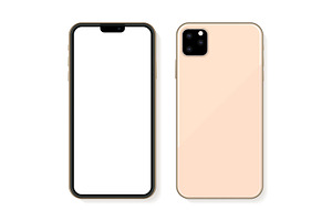 Golden modern mobile phone mockup