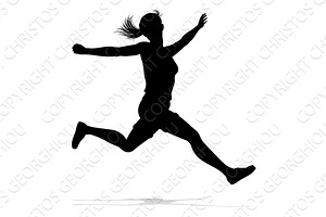 Happy Woman Jumping For Joy, a Person Illustration by Christos Georghiou