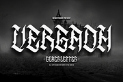 Vergaoh | All Caps Blackletter Font, a Blackletter Font by Denustudios (Thumbnail 1 of 12)