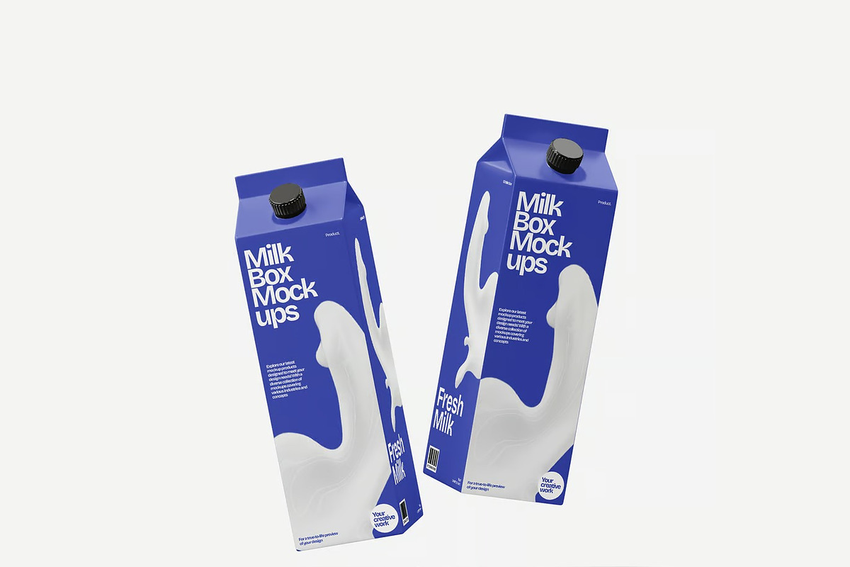 Milk Package Mokcup, an Advertising Mockup by renderstockmarket (Photo 4 of 4)