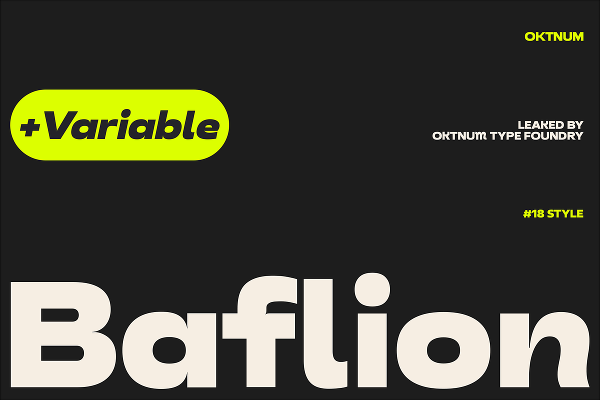 Baflion Sans +Variable Fonts, a Sans Serif Font by Oktnum Type Foundry (Photo 1 of 14)