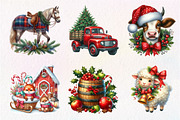 Vintage Christmas Farm Clipart, an Illustration by Dream Creation (Thumbnail 2 of 7)